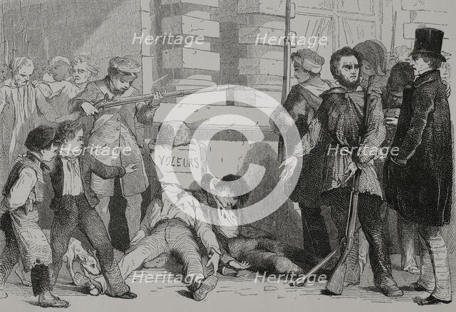 'How the French people punished thieves', French Revolution, 1830 (1856).  Creator: Unknown.