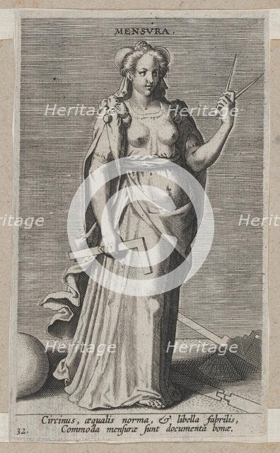 Mensura, from Prosopographia, ca. 1585-90., ca. 1585-90. Creator: Philip Galle.