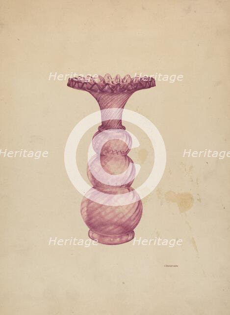 Stiegel Vase, c. 1938. Creator: G. A. Spangenberg.