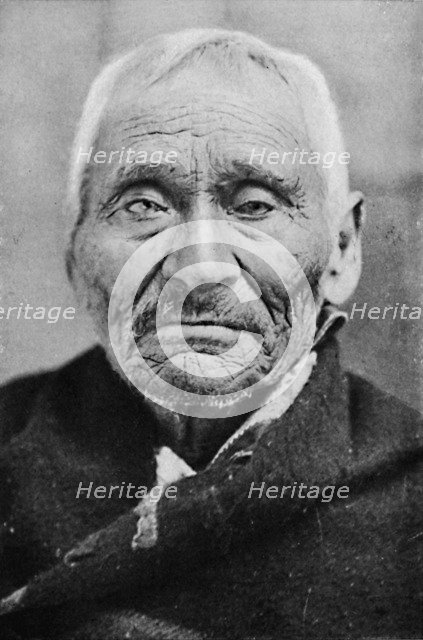 An aged Tlingit Indian of Alaska, 1912. Artist: Unknown.