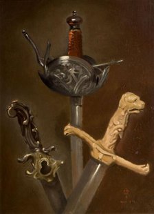 Three Swordhilts, 1839. Creator: John Everett Millais.