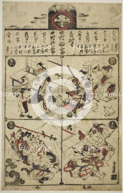 A Playbill for the Ichimura Theater, 1715. Creator: Torii Kiyomasu I.