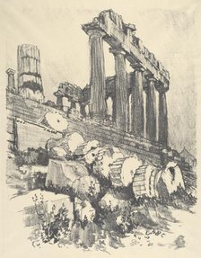 The Fallen Column, Athens, 1913. Creator: Joseph Pennell.