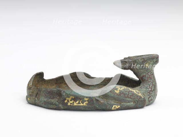 Deer-shaped ornament (fragment), Han dynasty, 206 BCE-220 CE. Creator: Unknown.