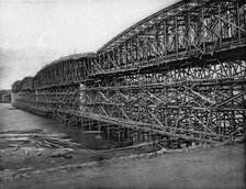 West Siberian Railroad. Building the Bridge Over the Ob River, 1892-1896. Creator: Unknown.