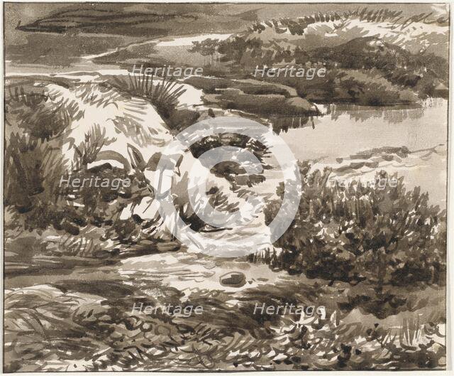 Corner of a Meadow with a Stream, 1800/1820. Creator: Franz Kobell.