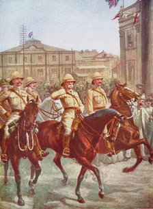 Field Marshal Roberts relieving the siege of Kimberley, Boer War, South Africa, 1900. Artist: Unknown