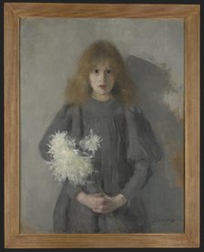 Girl with Chrysanthemums, 1894. Creator: Olga Boznanska.