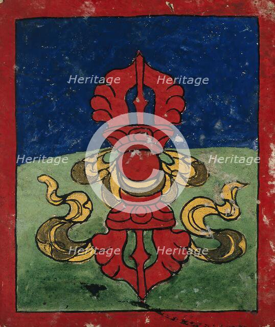 Tibetan fortune telling card. Creator: Unknown.