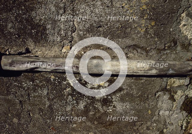 An original Roman lead pipe, Pompeii, Italy, 1st century AD. Creator: Unknown.