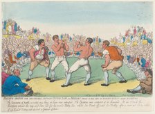 Boxing Match For 200 Guineas, Betwixt Dutch Sam and Medley, Fought 31 May 1810, on..., June 5, 1810. Creator: Thomas Rowlandson.