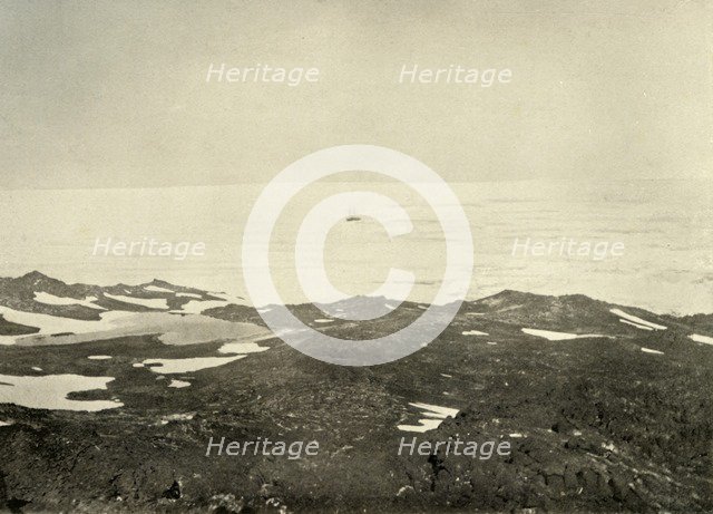 'View from High Hill...The Ship in Loose Pack', c1908, (1909).  Artist: Unknown.