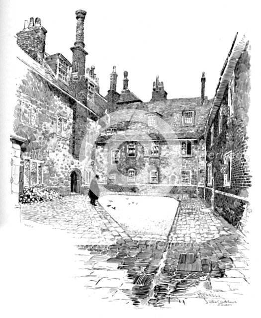'Old Charterhouse: In Washhouse Court', 1886. Artist: Joseph Pennell.
