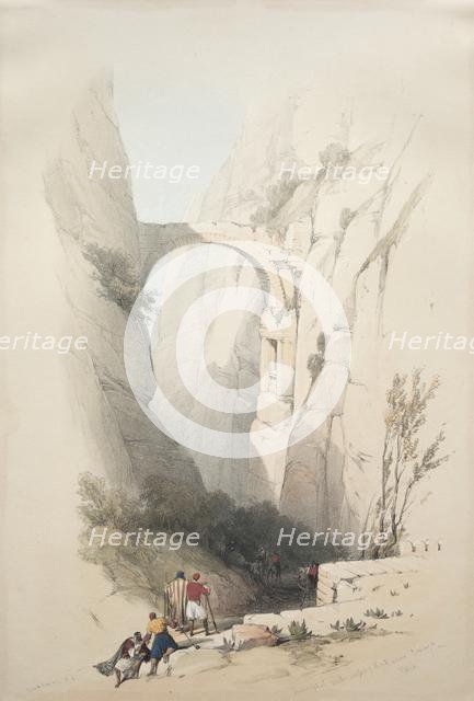 Triumphal Arch Crossing the Ravine Leading to Petra, 1839. Creator: David Roberts (British, 1796-1864).