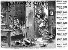 Advertisement for Brooke's 'Monkey Brand' Soap, 1887. Artist: Unknown