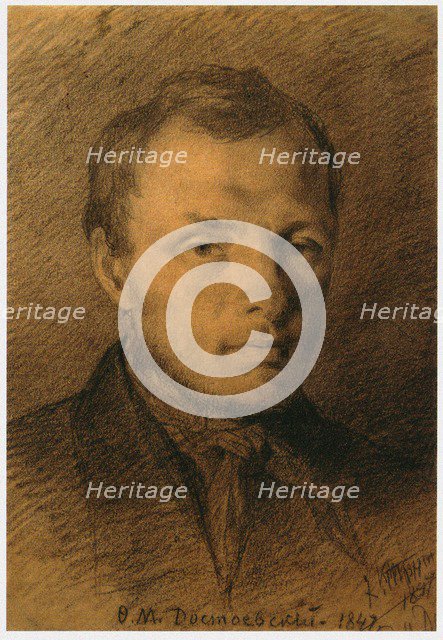 Portrait of the author Fyodor Mikhaylovich Dostoyevsky (1821-1881), 1847.
