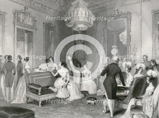 Interior of the Yellow Drawing Room, Buckingham Palace, London, 1840. Artist: Unknown.