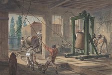 The Reels of Gutta-percha Covered Conducting Wire Conveyed into Tanks at the Works..., 1865-66. Creator: Robert Charles Dudley.
