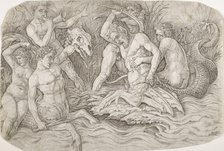 Battle of the sea gods,  early 1470s-c.1490. Creator: Andrea Mantegna.