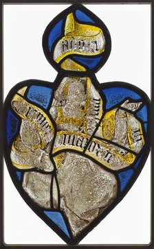 Heart-Shaped Panel: Figure of a Woman with a Banderole (Sibyl ?), c. 1480-1520. Creator: Unknown.