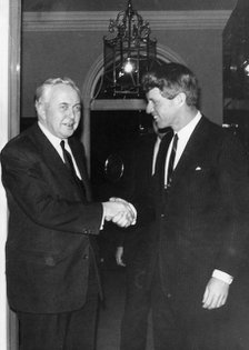 Robert Kennedy and Harold Wilson at 10 Downing Street, London, 27 January 1967. Artist: Unknown