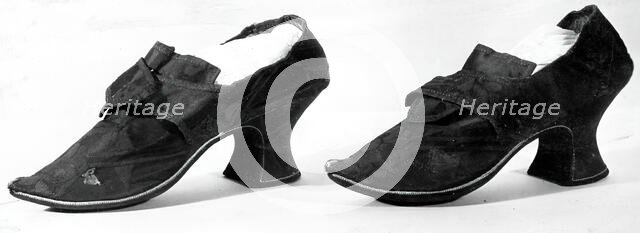 Pair of Shoes, England, c.1720s. Creator: Unknown.