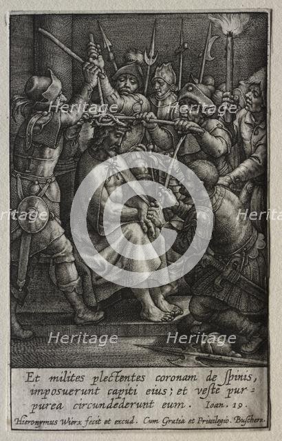 The Passion: The Crowning with Thorns. Creator: Hieronymus Wierix (Flemish, 1553-1619).