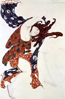 'Premiere Bacchante', costume design for a production of Tcherepnin's Narcisse, 1911. Artist: Leon Bakst