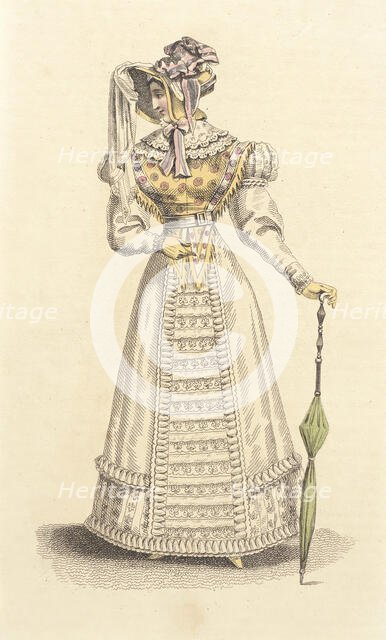 Fashion Plate (Public Promenade Dress), 1824. Creator: John Bell.