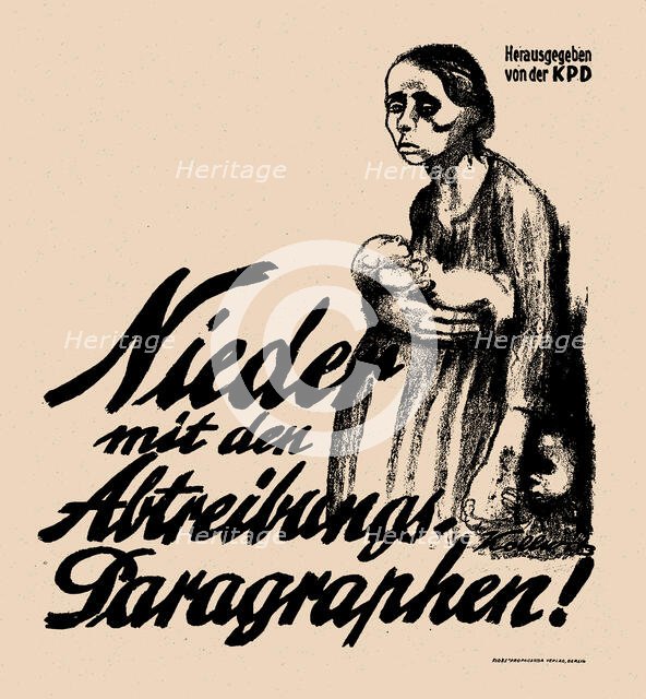 Down with the Abortion Paragraphs!, 1923. Creator: Kollwitz, Käthe (1867-1945).