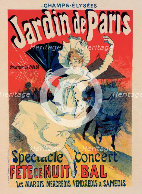 Affiche pour le "Jardin de Paris"., c1897. Creator: Jules Cheret.