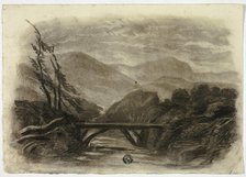 Mountain Stream with Small Bridge I, c. 1855. Creator: Elizabeth Murray.