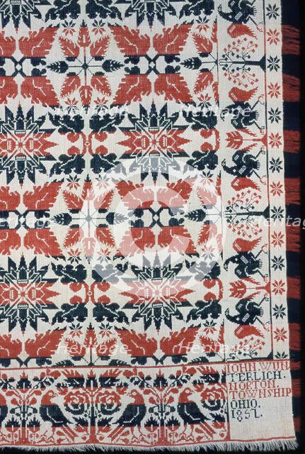 Coverlet, Ohio, 1857. Creator: John Wunterlich.