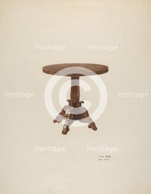 Round Top Table, c. 1940. Creators: Jesus Pena, Rosa Rivero.