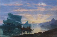 Midnight at the coast of Greenland, 1872. Creator: Rasmussen, Carl (1841-1893).