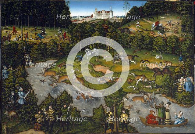 Hunting near Hartenfels Castle, 1540. Creator: Lucas Cranach (German, 1472-1553).