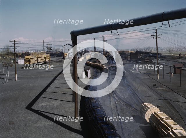 At the Santa Fe R.R. tie plant, Albuquerque, New Mexico, 1943. Creator: Jack Delano.