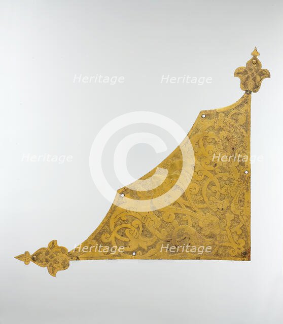 Tombak Gilded Plaque, Turkey, probably 16th century. Creator: Unknown.