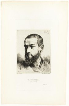 Portrait of J.J. Guiffrey, 1866. Creator: Charles Emile Jacque.