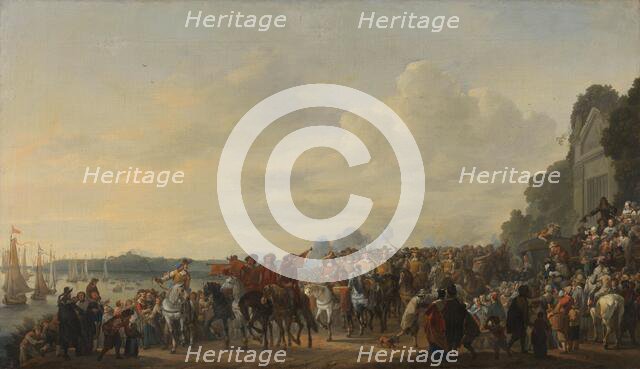 Arrival of Prince William II at the Estate Welna on the Amstel during the Attack on Amsterdam, July  Creator: Johannes Lingelbach.