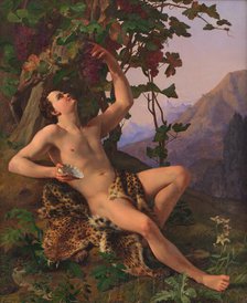 A young faun picking grapes, 1817-1830. Creator: Heinrich Eddelien.