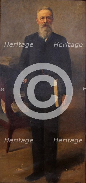 Portrait of the composer Nikolai Rimsky-Korsakov (1844-1908), c. 1900. Artist: Wisel, Emil Oskarovich (1866-1943)