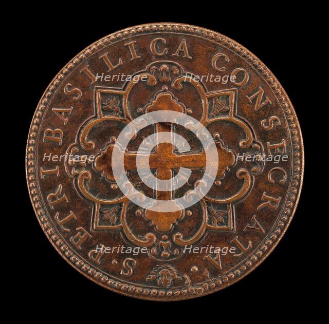 Consecration of St. Peter's (Botonée Cross in Quatrefoil Design) [reverse], 1628. Creator: Gasparo Mola.
