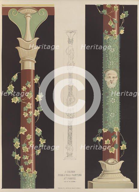 A column from a wall painting at Pompei, 1850.  Creator: Ludwig Gruner.