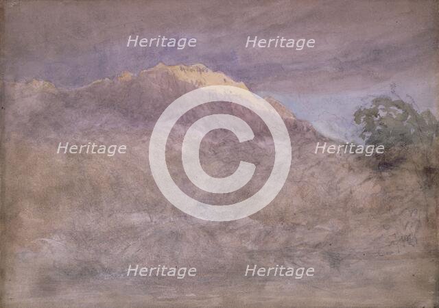 An Impression, Study of a Mountain Crest [undated], c1810s-1850s. Creator: David Cox the Elder.