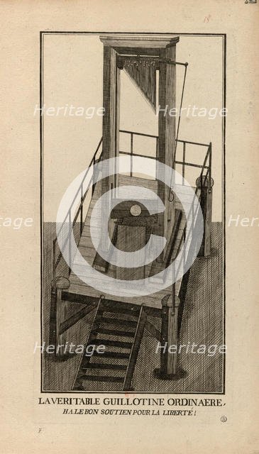 An Ordinary Guillotine. "Ha, le bon soutien pour la liberté!" , 1791-1794. Creator: Anonymous.