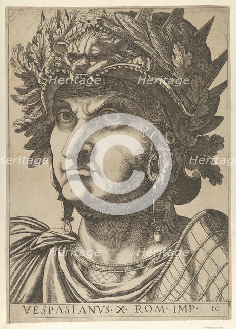 Plate 10: Vespasian with his head turned slightly to the left, from 'The Twelve Caesars..., 1610-40. Creator: Anon.