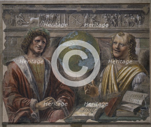Heraclitus and Democritus, 1486. Artist: Bramante, Donato (1444-1514)