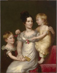 Sarah Weston Seaton with her Children Augustine and Julia, c. 1815. Creator: Charles Bird King.