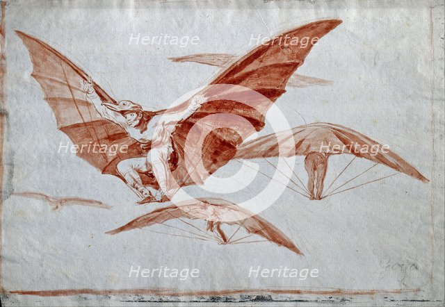 Ways of Flying, 1816. Artist: Goya, Francisco, de (1746-1828)